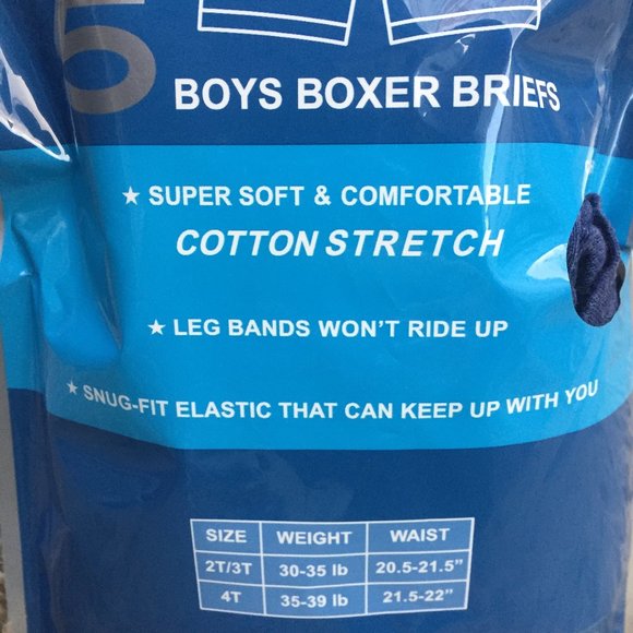 NWT Tahari 5-pack cotton boxer briefs - size 4T - Picture 5 of 6